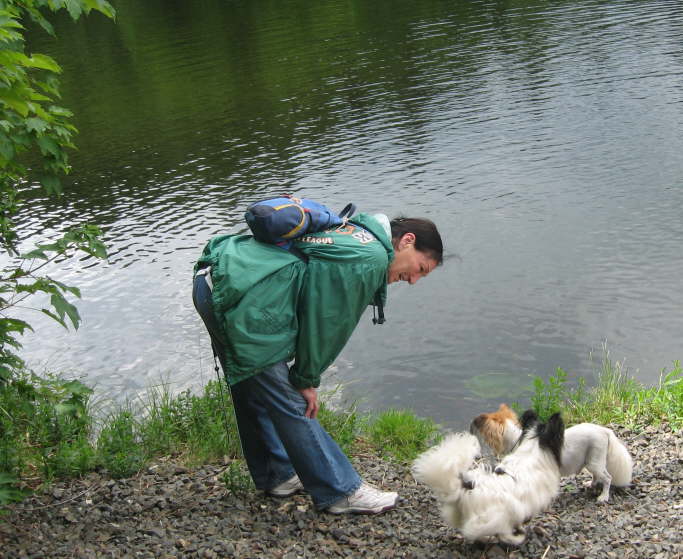 Sonja mit Hazel und Charly